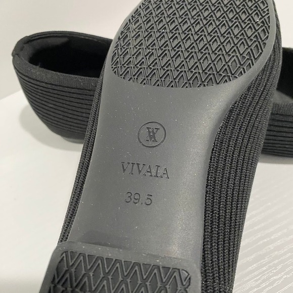 Vivaia Margot 2.0 Black Knit Flat Shoes Women's Size 39.5 Comfort Slip On US 8.5 - Picture 4 of 11